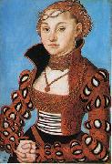 Lucas  Cranach Portrait dune noble dame saxonne oil painting artist